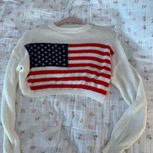Alter’d state American Flag Cropped Sweater